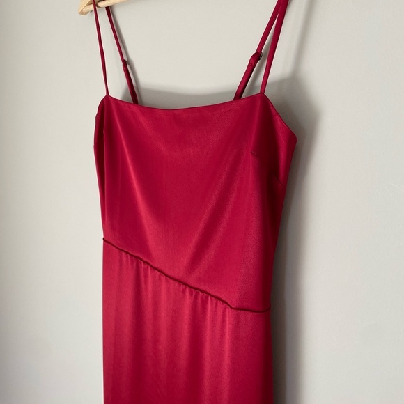 NEW Reformation Frankie Satin Sheath Maxi Dress Rubies Pink Red | sz 0 - Picture 8 of 13